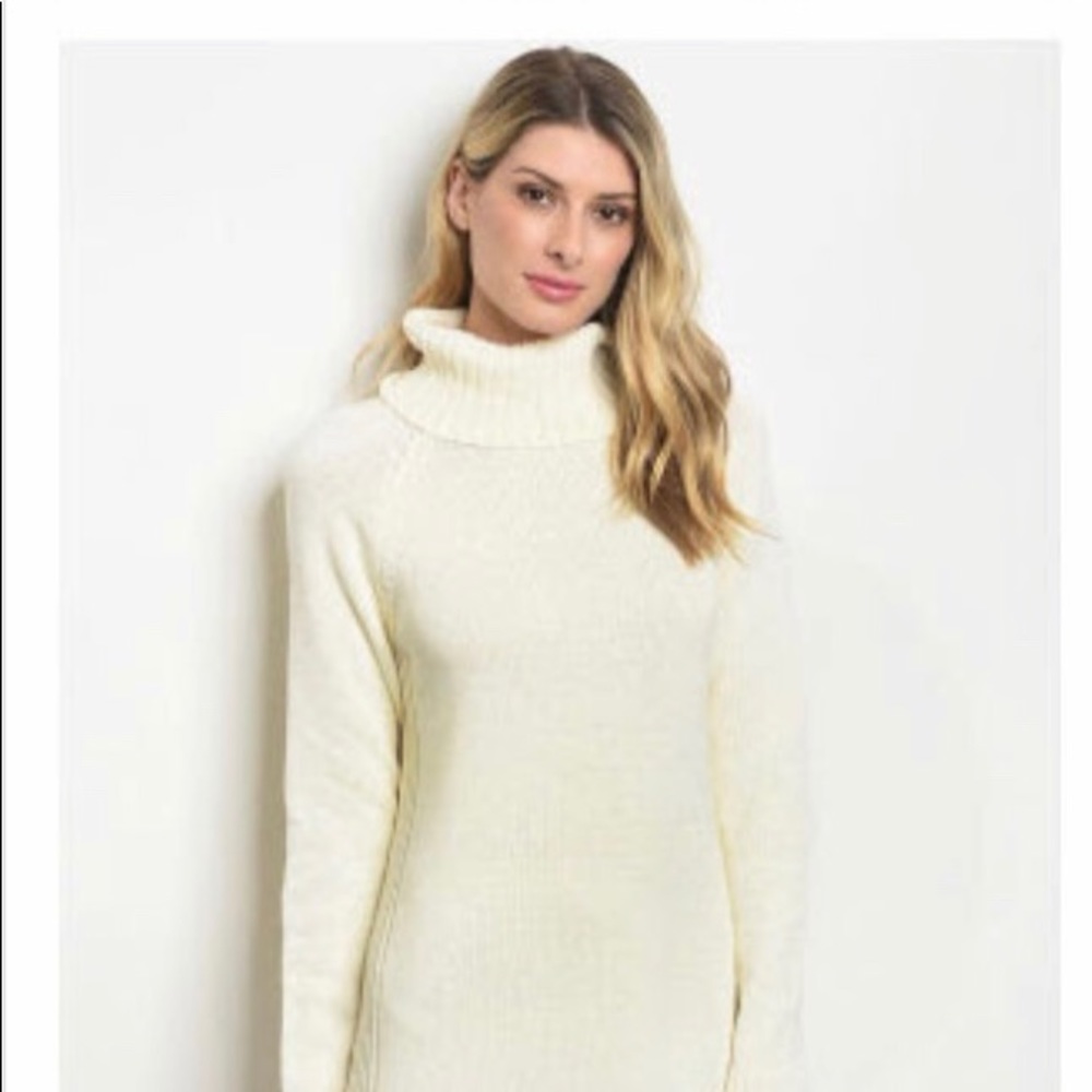 Sale ❄️ 1 left ⚡️ Ivory Turtleneck Sweater Dress - Picture 4 of 8